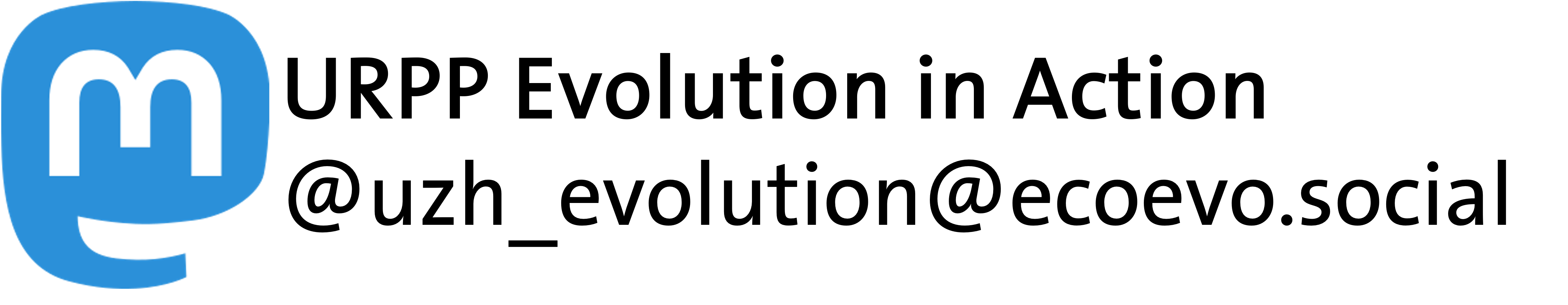 Mastodon Logo und Name @uzh_evolution